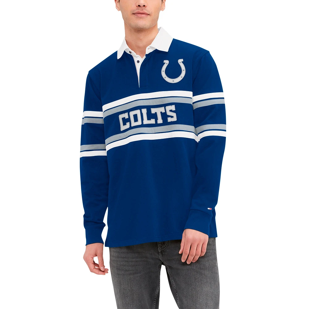 Men's Tommy Hilfiger Royal Indianapolis Colts Cory Varsity Rugby Long Sleeve T-Shirt