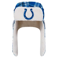 New Era Royal Indianapolis Colts Sideline Plaid Sherpa Trapper Hat