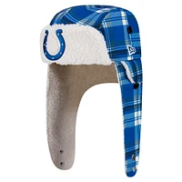 Casquette trappeur Sherpa à carreaux Sideline Royal Indianapolis Colts de New Era