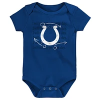 Ensemble de 3 bodys Starter pour nouveau-nés et nourrissons des Indianapolis Colts Team