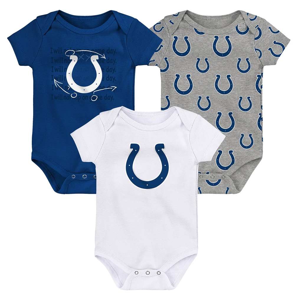 Ensemble de 3 bodys Starter pour nouveau-nés et nourrissons des Indianapolis Colts Team