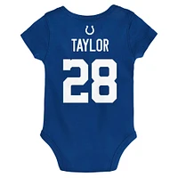 Nouveau-né et nourrisson Jonathan Taylor Royal Indianapolis Colts Mainliner Player Name & Number Body