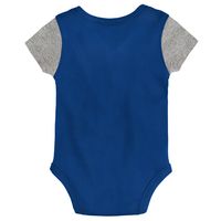 Newborn & Infant Royal/Gray Indianapolis Colts Little Champ Three-Piece Bodysuit Bib Booties Set