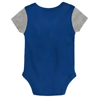 Ensemble bavoir et chaussons trois pièces Indianapolis Colts Little Champ pour nouveau-né bébé Royal/Gris