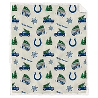 Pegasus Indianapolis Colts Holiday Truck Repeat 50" x 60" Sherpa Flannel Fleece Blanket