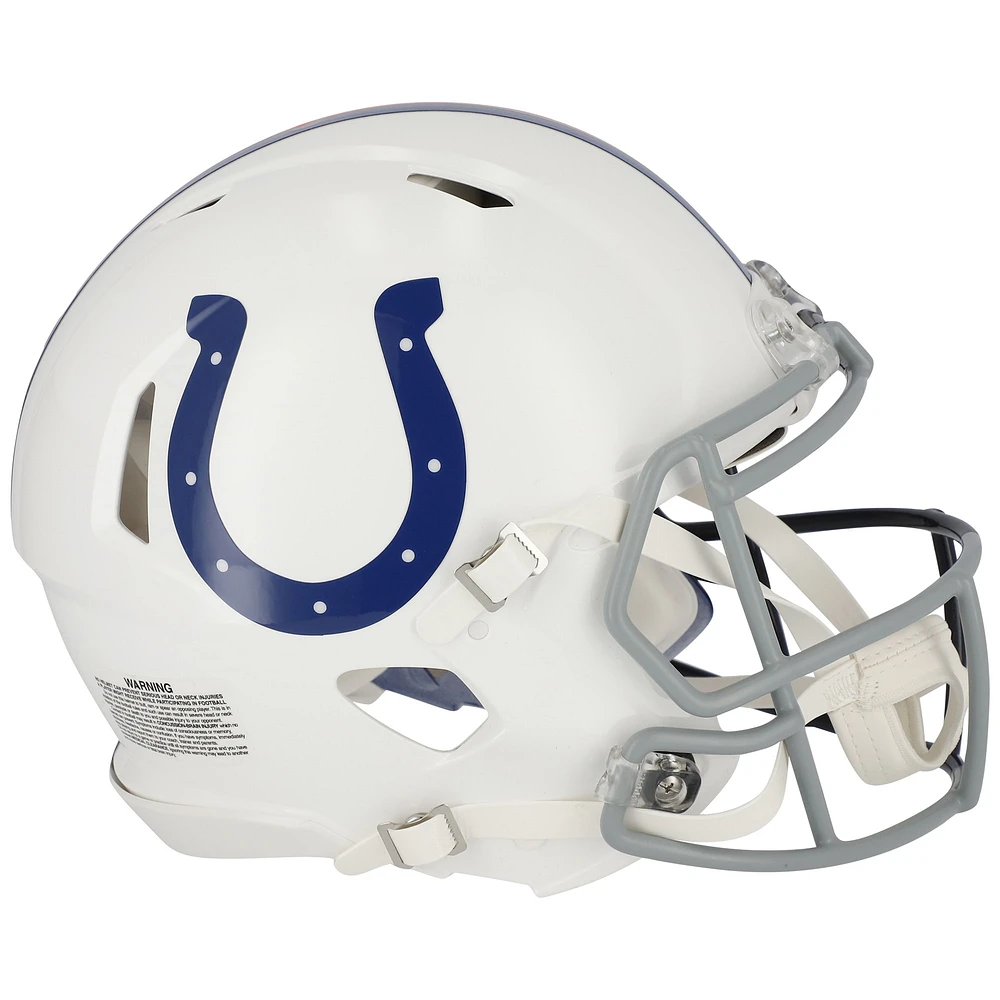 Peyton Manning Indianapolis Colts & Denver Broncos Autographed Half & Half Riddell Speed Authentic Helmet - Signature on Denver Side