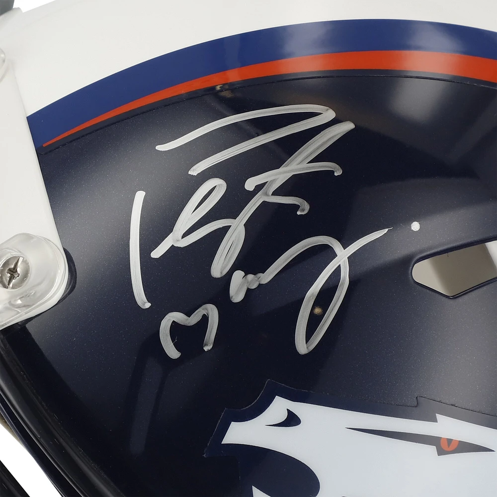 Peyton Manning Indianapolis Colts & Denver Broncos Autographed Half & Half Riddell Speed Authentic Helmet - Signature on Denver Side