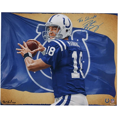 Peyton Manning Indianapolis Colts Autographed 16" x 20" Photo Print with "The Sheriff" Inscription - Art by Brian Konnick - Limited Edition of 10