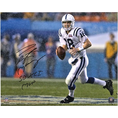 Peyton Manning Indianapolis Colts Autographed 16" x 20" Super Bowl XLI Rain Photograph with "SB XLI MVP" Inscription