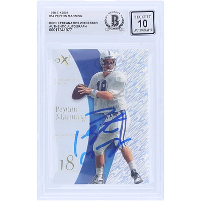 Peyton Manning Indianapolis Colts Autographed 1998 Skybox E-X2001 #54 Beckett Fanatics Witnessed Authenticated 10 Rookie Card 