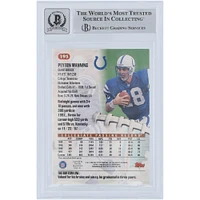 Peyton Manning Indianapolis Colts Autographed 1998 Topps Stadium Club #195 Beckett Fanatics Witnessed Authenticated 10 Rookie Card with "HOF 21" Inscription