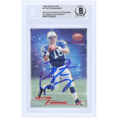 Peyton Manning Indianapolis Colts Autographed 1998 Topps Star #67 #/8799 Beckett Fanatics Witnessed Authenticated Rookie Card 