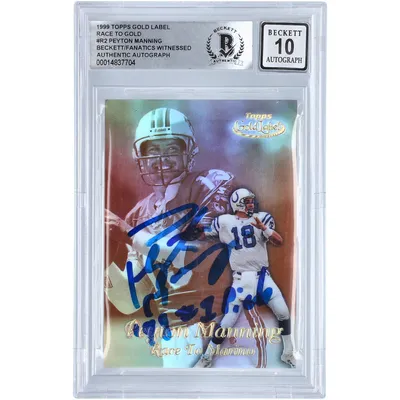 Lids Peyton Manning Indianapolis Colts Autographed 1998 Bowman #1 Beckett  Fanatics Witnessed Authenticated Rookie Card with 98 #1 Pick Inscription