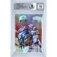 Autographed Indianapolis Colts Peyton Manning 1998 Topps #360 Beckett  Fanatics Witnessed Authenticated 10 Rookie Card with HOF 21 Inscription