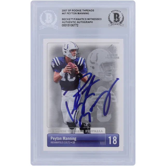 Lids Peyton Manning Indianapolis Colts Autographed 1998 Topps Gold Label  #20 Beckett Fanatics Witnessed Authenticated Rookie Card with HOF 21  Inscription