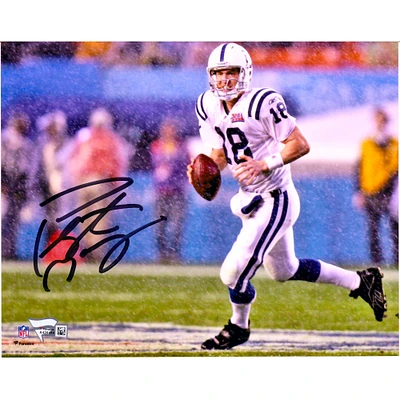 Peyton Manning Indianapolis Colts Autographed 8" x 10" Super Bowl XLI Running in Rain Photograph
