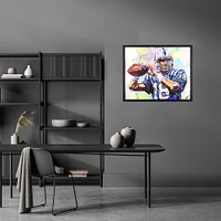 Peyton Manning Indianapolis Colts Autographed Framed 24" x 30" Original Artwork on Wood Panel with "The Sheriff" Inscription - Art by Shawn Voelker - Limited Edition #1/1