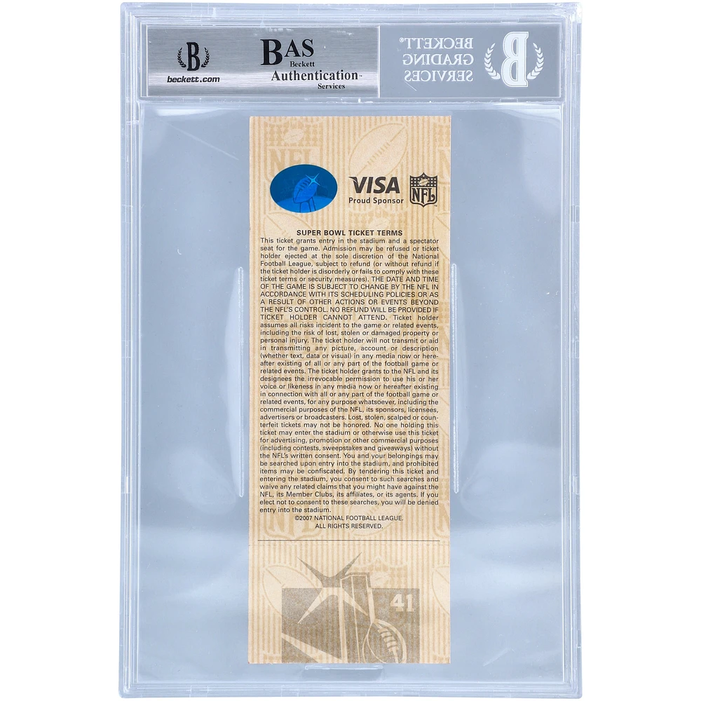 Peyton Manning Indianapolis Colts Autographed Super Bowl XLI Ticket with "SB XLI MVP" Inscription