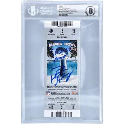 Peyton Manning Indianapolis Colts Autographed Super Bowl XLI Ticket with "SB XLI MVP" Inscription
