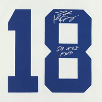 Peyton Manning Indianapolis Colts Autographed White Mitchell & Ness Replica Jersey with "SB XLI MVP" Inscription