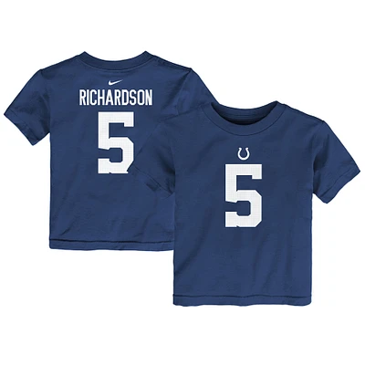 T-shirt avec nom et numéro de joueur Nike Anthony Richardson Royal Indianapolis Colts pour tout-petit