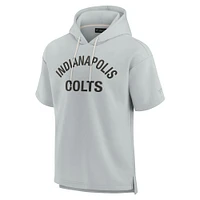 Sweat à capuche unisexe gris manches courtes en polaire ultra douce des Indianapolis Colts Elements