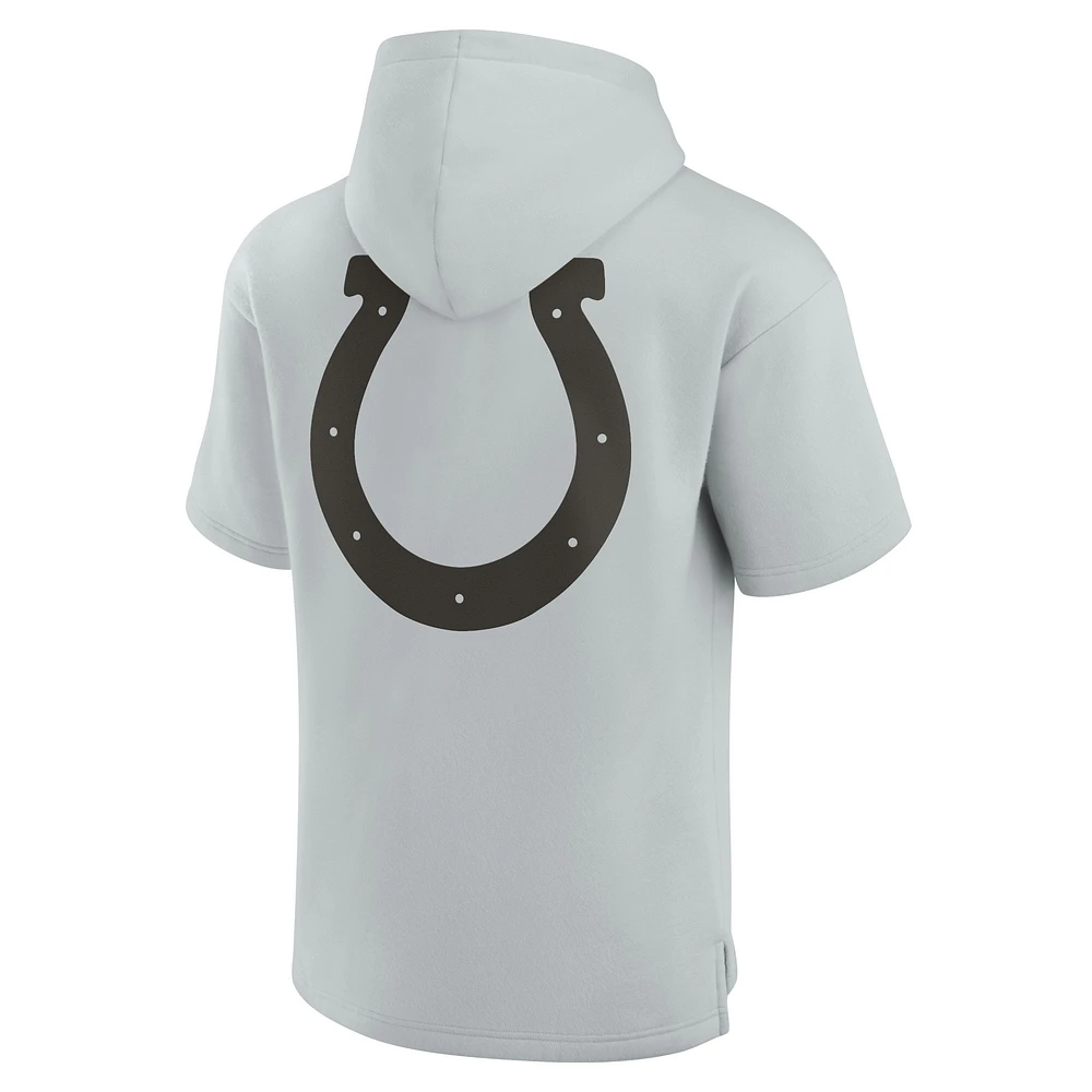 Unisex Gray Indianapolis Colts Elements Super Soft Fleece Short Sleeve Pullover Hoodie