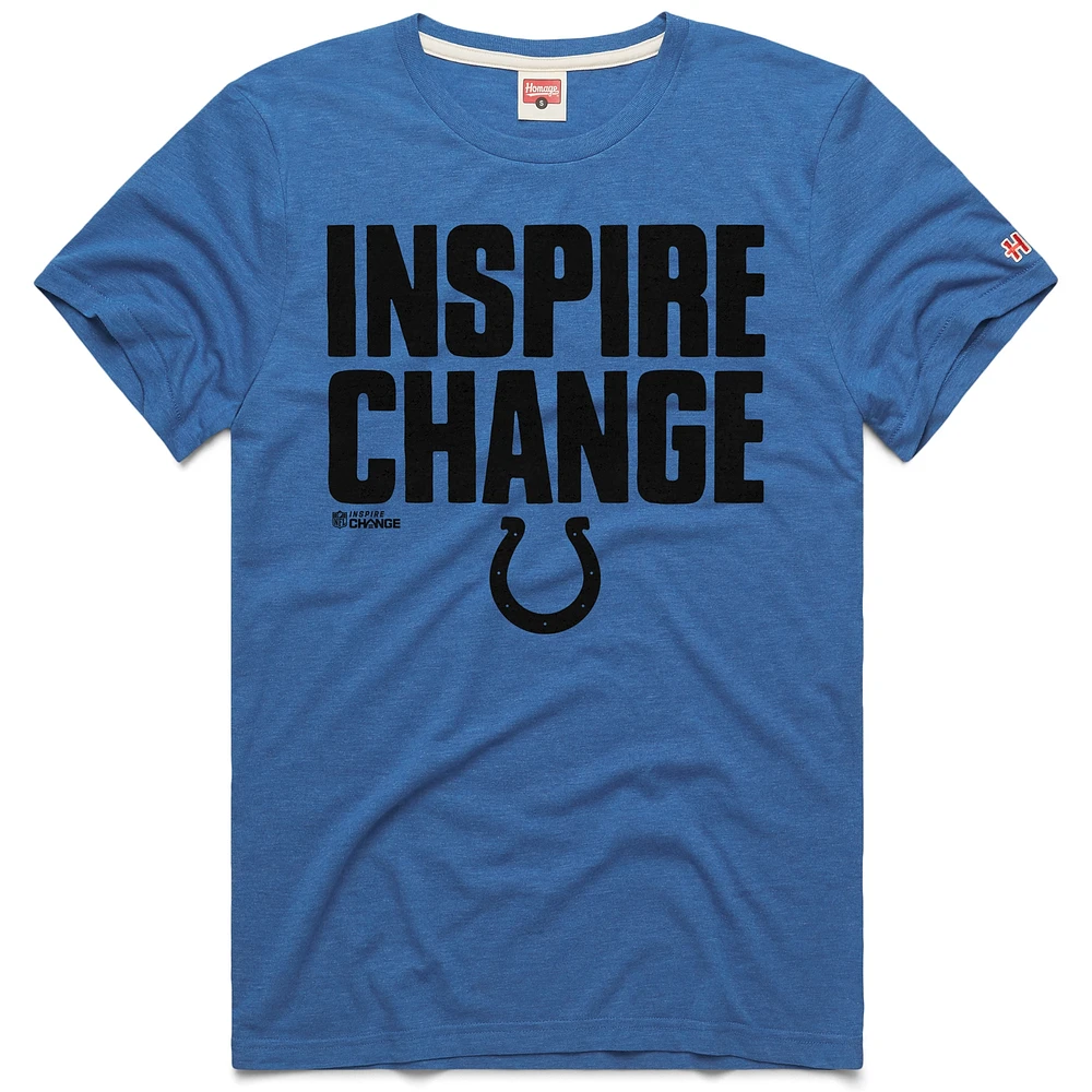 T-shirt unisexe hommage Royal Indianapolis Colts 2024 Inspire Change Tri-Blend