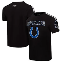 T-shirt unisexe Pro Standard noir à rayures sur les épaules Indianapolis Colts Indiana Nights