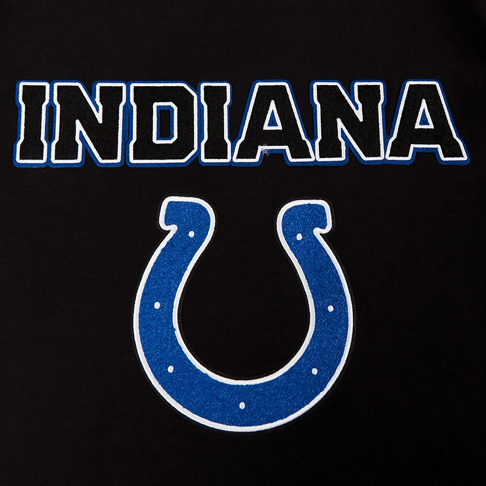 T-shirt unisexe Pro Standard noir à rayures sur les épaules Indianapolis Colts Indiana Nights