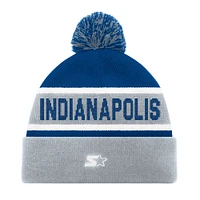 Bonnet unisexe en tricot à revers avec pompon Indianapolis Colts gris Starter