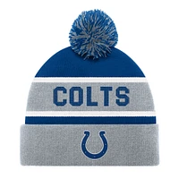 Bonnet unisexe en tricot à revers avec pompon Indianapolis Colts gris Starter