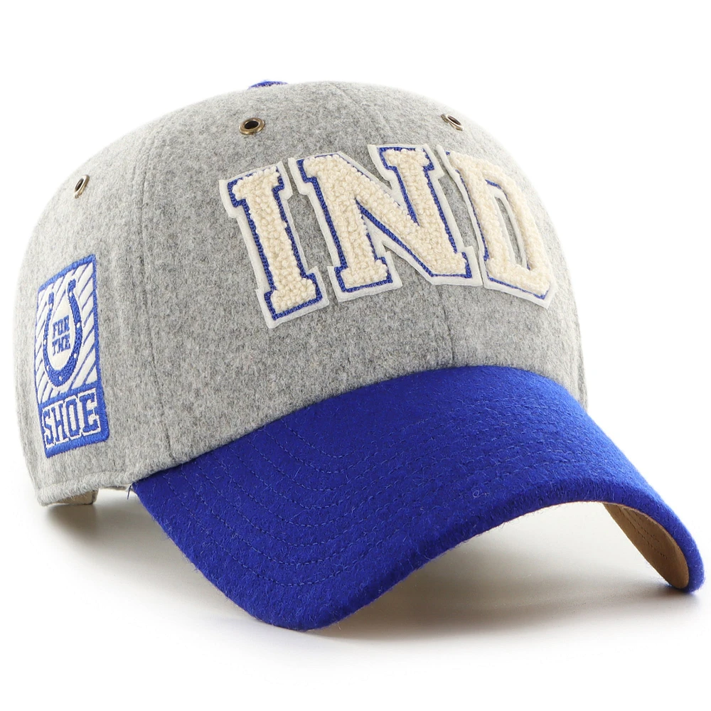 Unisex Stoney Clover Lane x '47 Gray/Royal Indianapolis Colts Block Clean Up Adjustable Hat