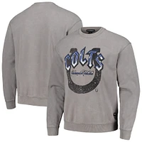 Sweat-shirt unisexe The Wild Collective gris Indianapolis Colts en détresse