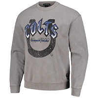 Sweat-shirt unisexe The Wild Collective gris Indianapolis Colts en détresse