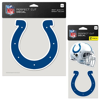 Lot de trois feuilles de décalcomanies WinCraft Indianapolis Colts Perfect Cut