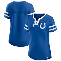 Women's Fanatics  Royal Indianapolis Colts Lace-Up Bling T-Shirt