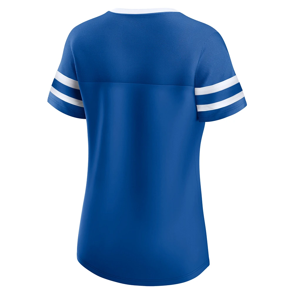 Women's Fanatics  Royal Indianapolis Colts Lace-Up Bling T-Shirt