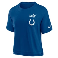 T-shirt Nike bleu Indianapolis Colts Performance Pocket pour femme
