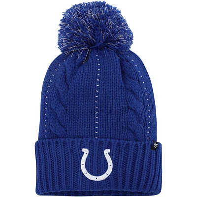 Bonnet en tricot à revers babiole '47 Royal Indianapolis Colts pour femme avec pompon