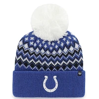 Women's '47 Royal Indianapolis Colts Elsa Cuffed Knit Hat with Pom