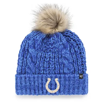 Bonnet en tricot à revers Meeko '47 Royal Indianapolis Colts pour femmes avec pompon