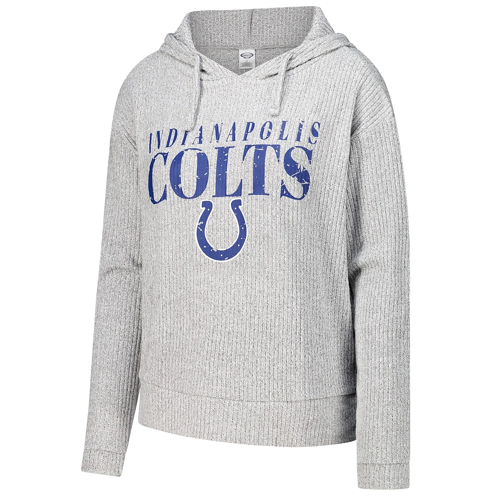 Women's Concepts Sport Gray Indianapolis Colts Juniper Long Sleeve Hoodie T-Shirt & Shorts Set