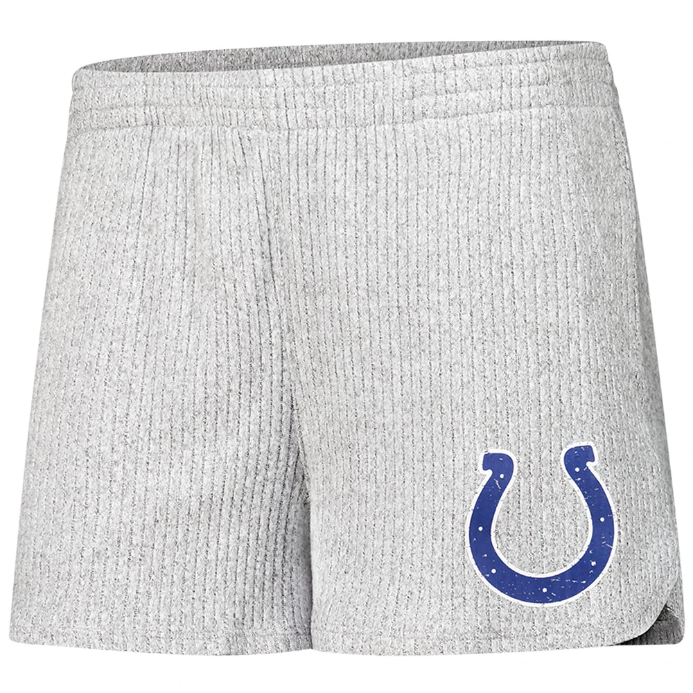 Ensemble t-shirt à capuche et short manches longues Juniper Indianapolis Colts gris pour femme Concepts Sport