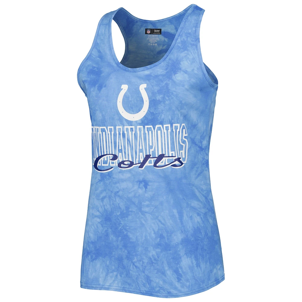 Women's Concepts Sport Royal Indianapolis Colts Billboard Scoop Neck Racerback Tank and Shorts Sleep Set