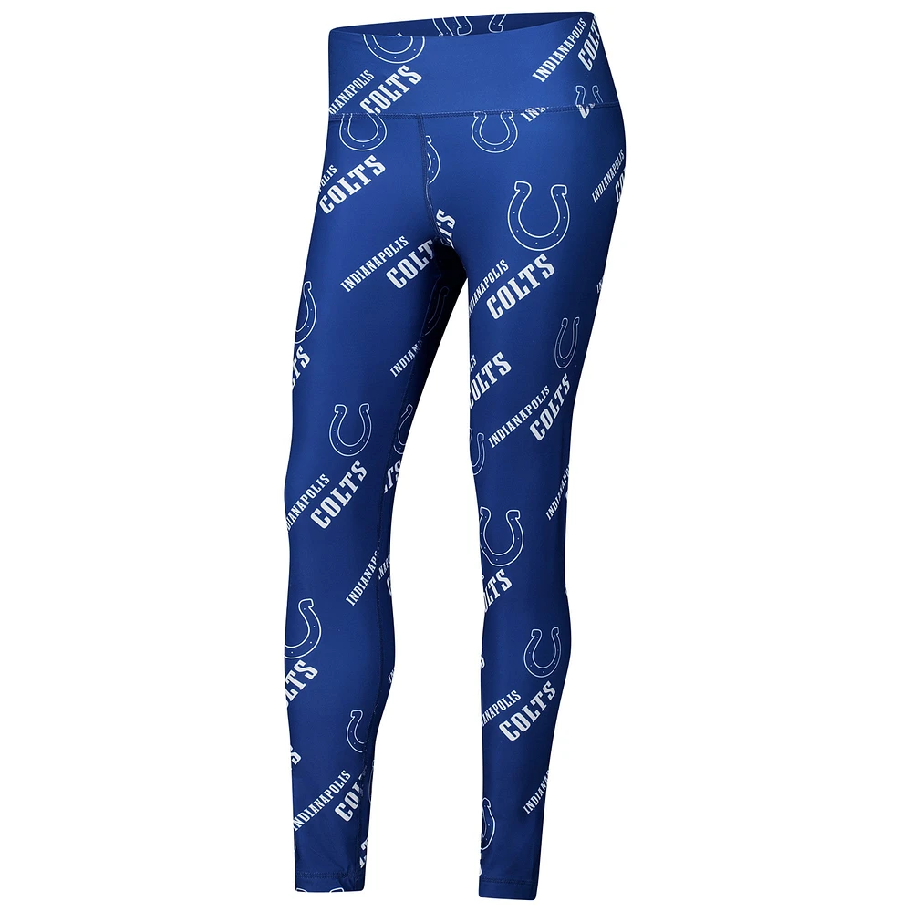 Leggings de nuit en tricot imprimé intégral Concepts Sport Royal Indianapolis Colts Breakthrough pour femmes