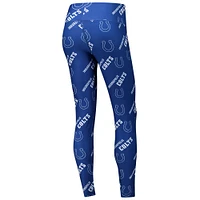 Women's Concepts Sport Royal Indianapolis Colts Breakthrough Allover Print Knit Sleep Leggings