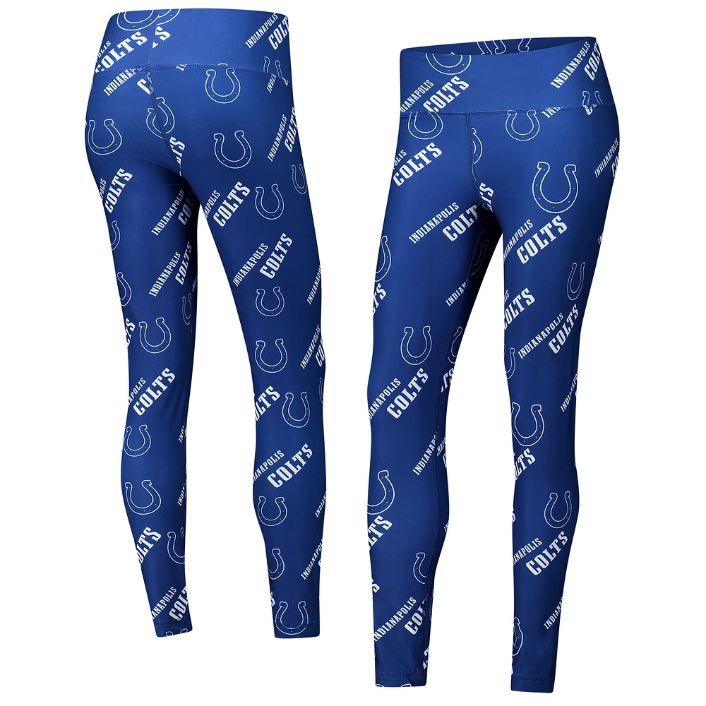 Leggings de nuit en tricot imprimé intégral Concepts Sport Royal Indianapolis Colts Breakthrough pour femmes