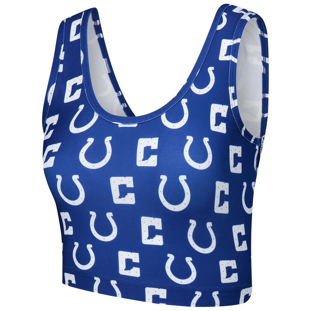 Women's Concepts Sport Royal Indianapolis Colts Record Allover Print Bralette