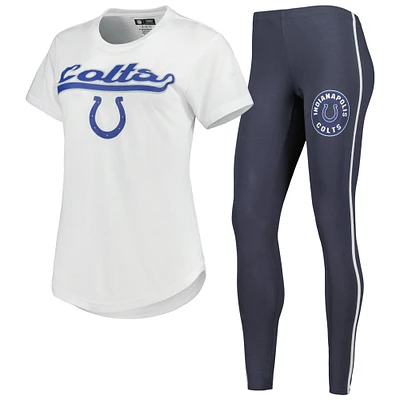 Ensemble de pyjama et legging Indianapolis Colts Sonata Concepts Sport pour femme, blanc/anthracite